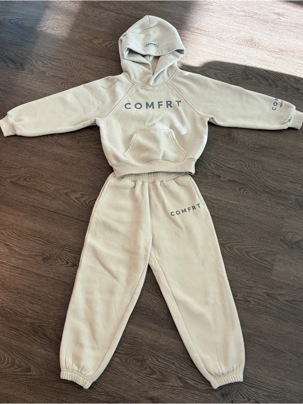 Kids COMFRT Hoodie & Jogger Set - Cream
